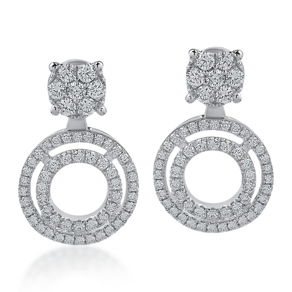 Cercei din aur alb cu diamante de 0.59ct - imagine 3