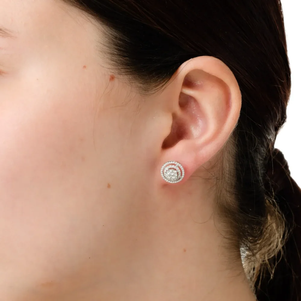 Cercei din aur alb cu diamante de 0.59ct - imagine 4