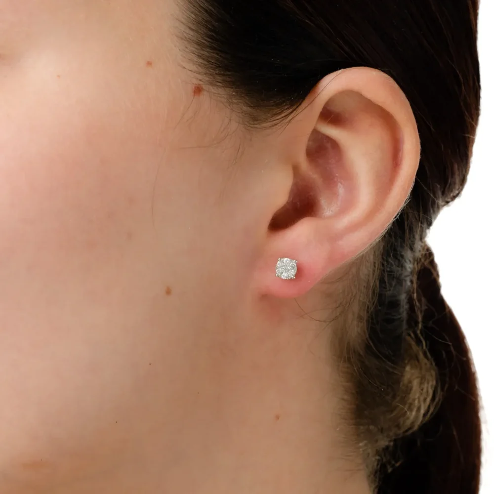 Cercei din aur alb cu diamante de 0.59ct - imagine 5