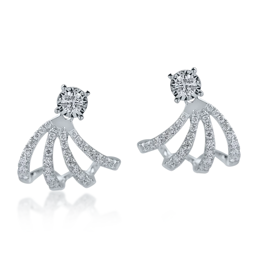 Cercei din aur alb cu diamante de 0.59ct - imagine 2