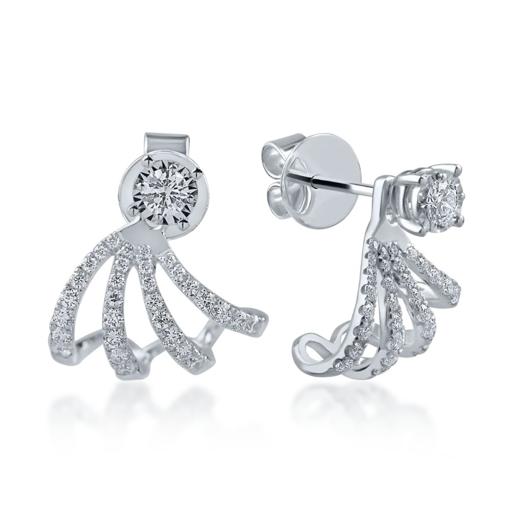 Cercei din aur alb cu diamante de 0.59ct