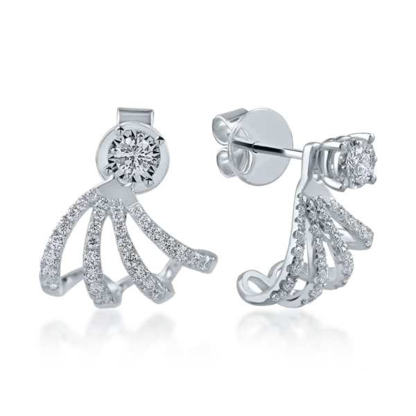 Cercei din aur alb cu diamante de 0.59ct