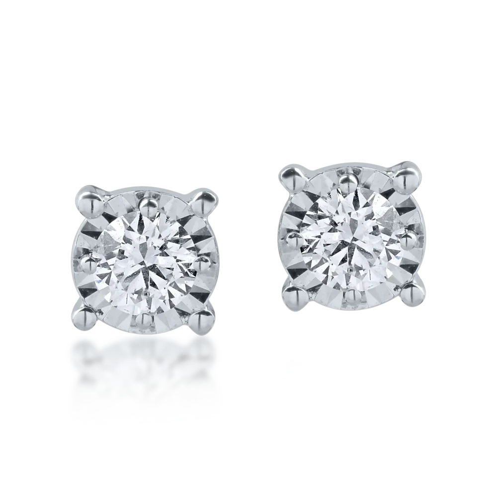 Cercei din aur alb cu diamante de 0.59ct - imagine 3