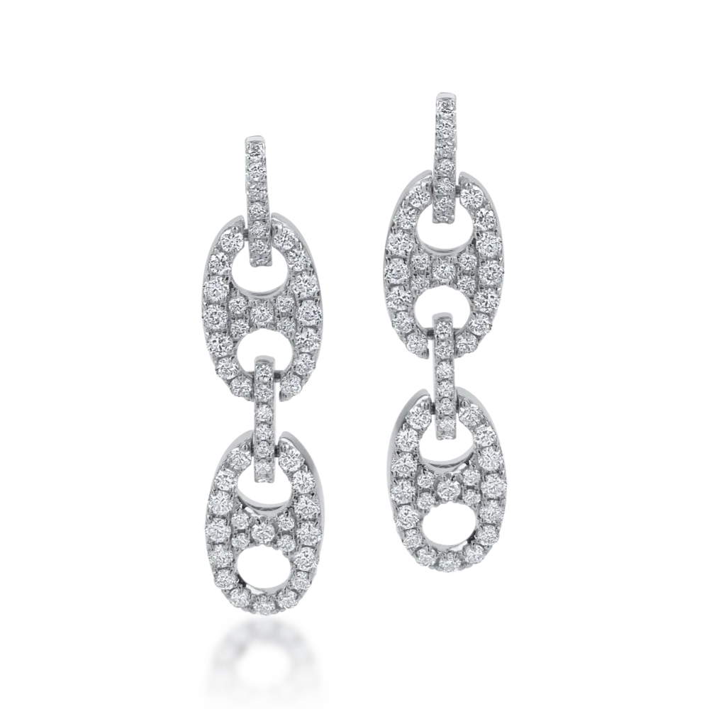 Cercei din aur alb cu diamante de 0.5ct - imagine 2