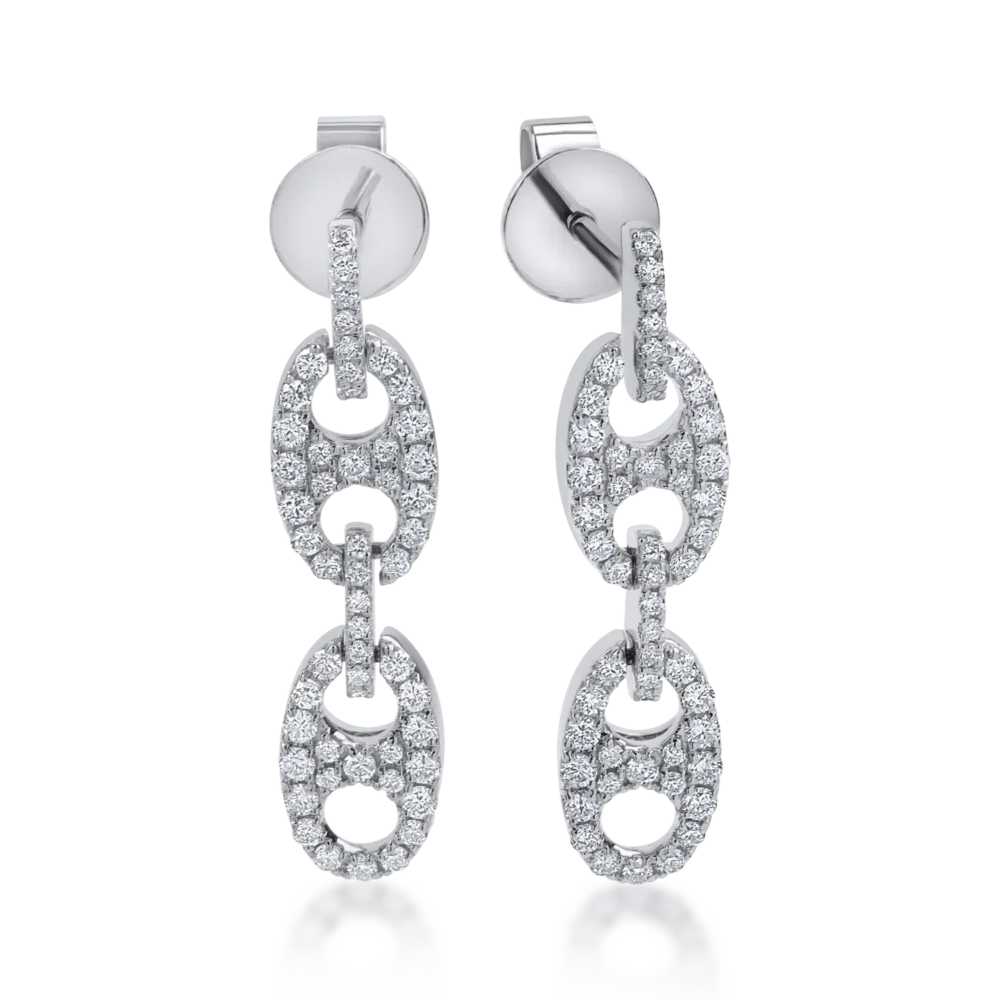 Cercei din aur alb cu diamante de 0.5ct