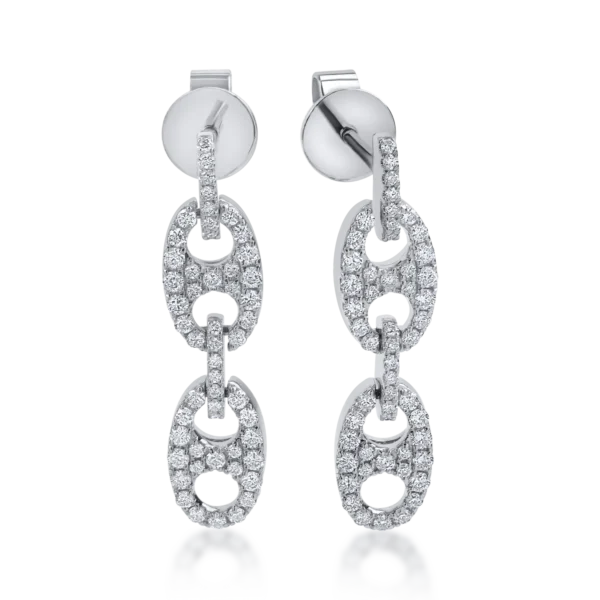 Cercei din aur alb cu diamante de 0.5ct