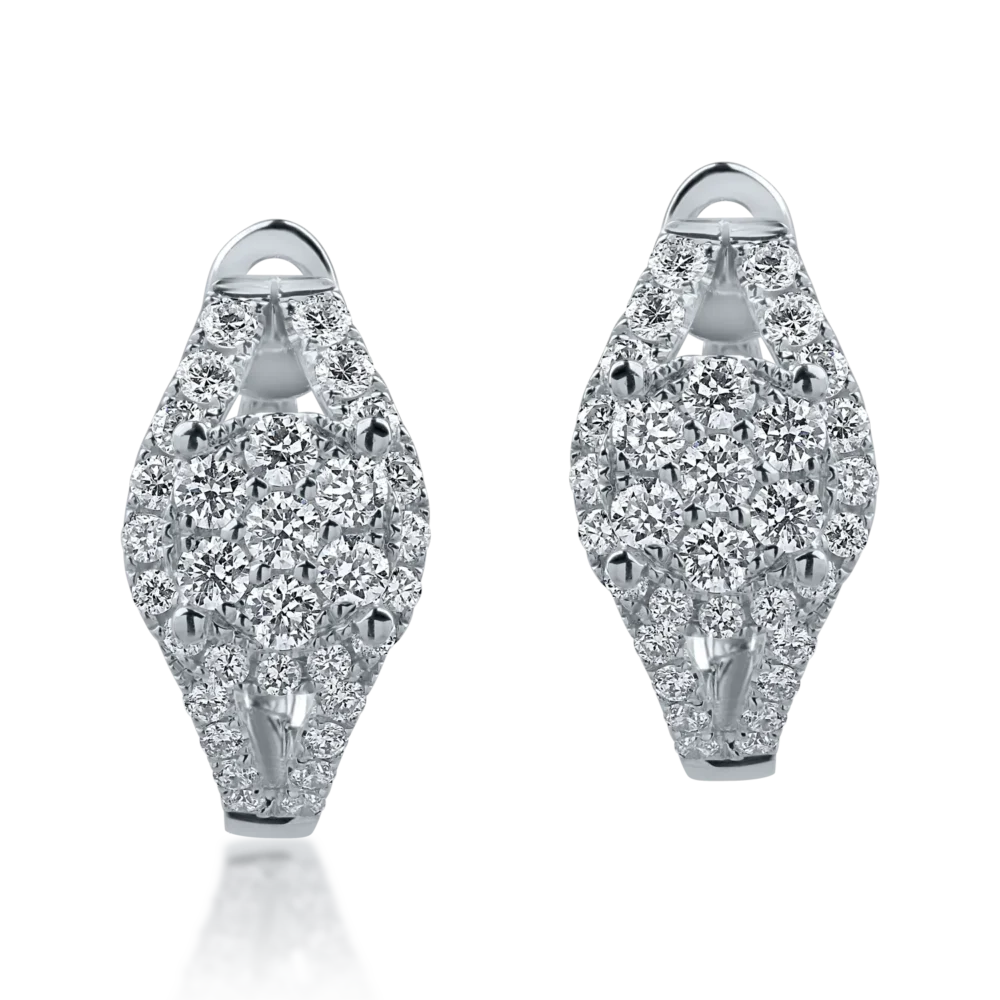 Cercei din aur alb cu diamante de 0.5ct - imagine 2