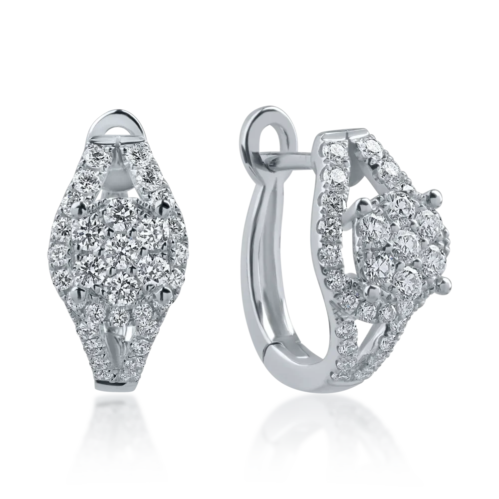 Cercei din aur alb cu diamante de 0.5ct