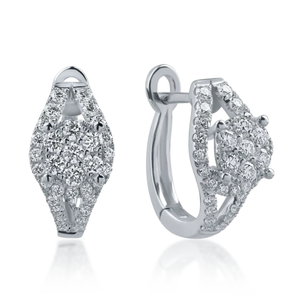 Cercei din aur alb cu diamante de 0.5ct