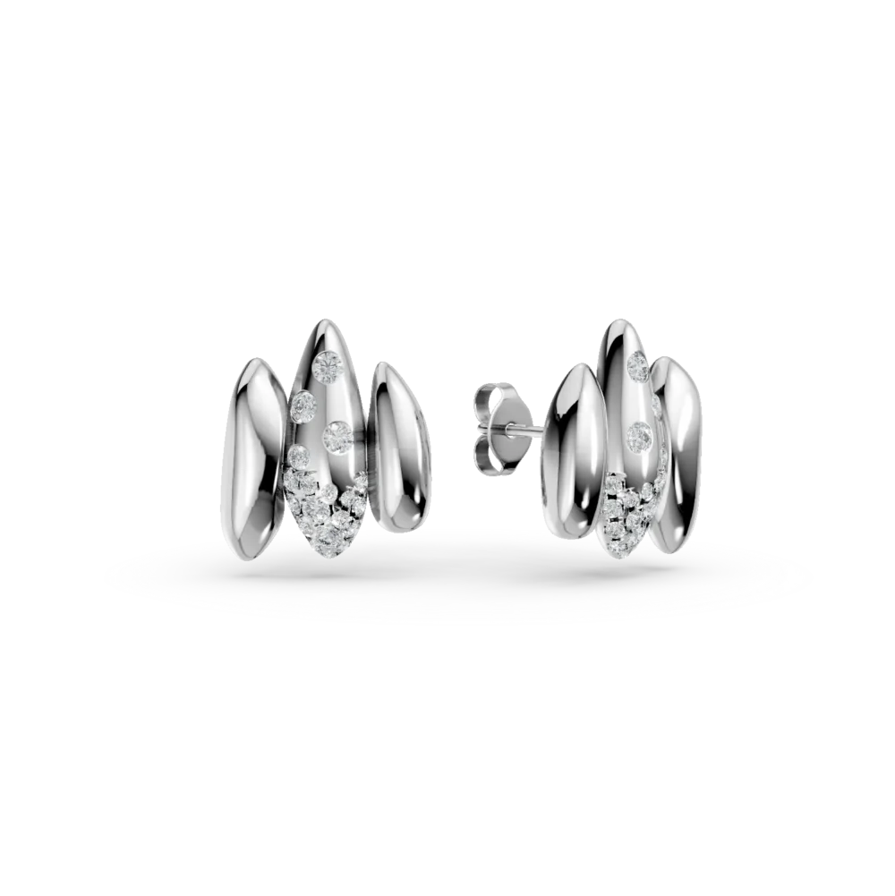 Cercei din aur alb cu diamante de 0.5ct