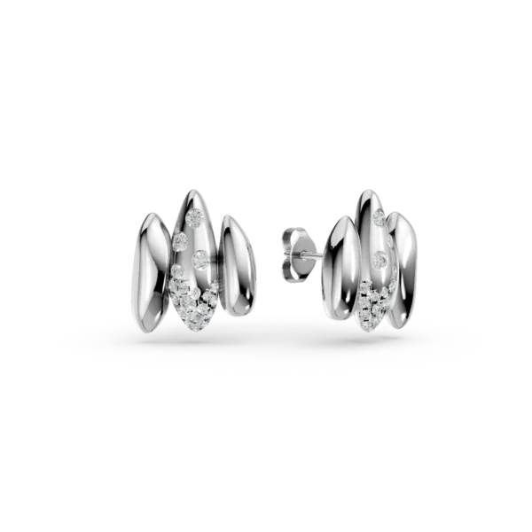 Cercei din aur alb cu diamante de 0.5ct