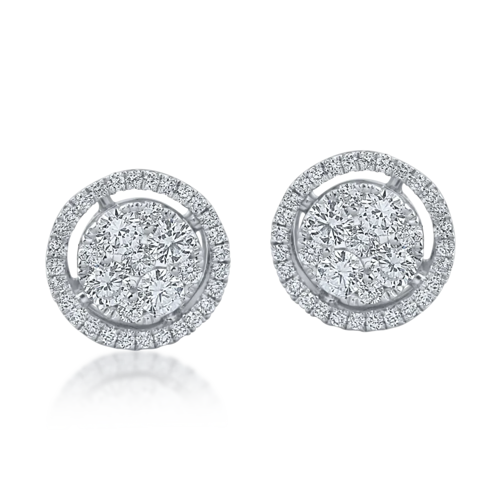 Cercei din aur alb cu diamante de 0.65ct - imagine 2