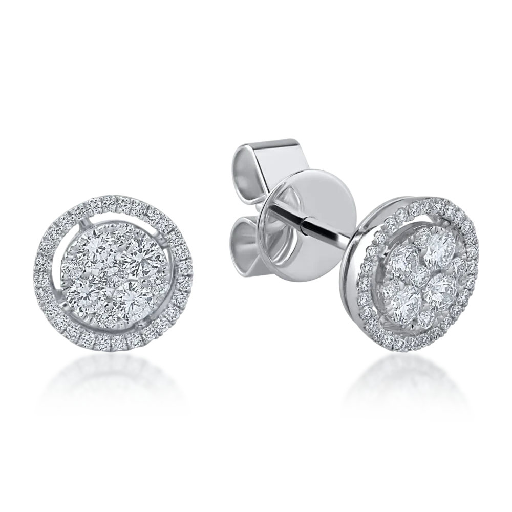 Cercei din aur alb cu diamante de 0.65ct