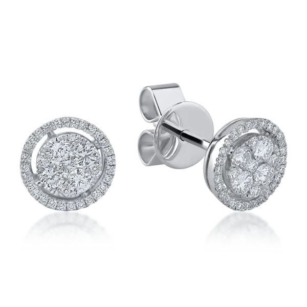 Cercei din aur alb cu diamante de 0.65ct