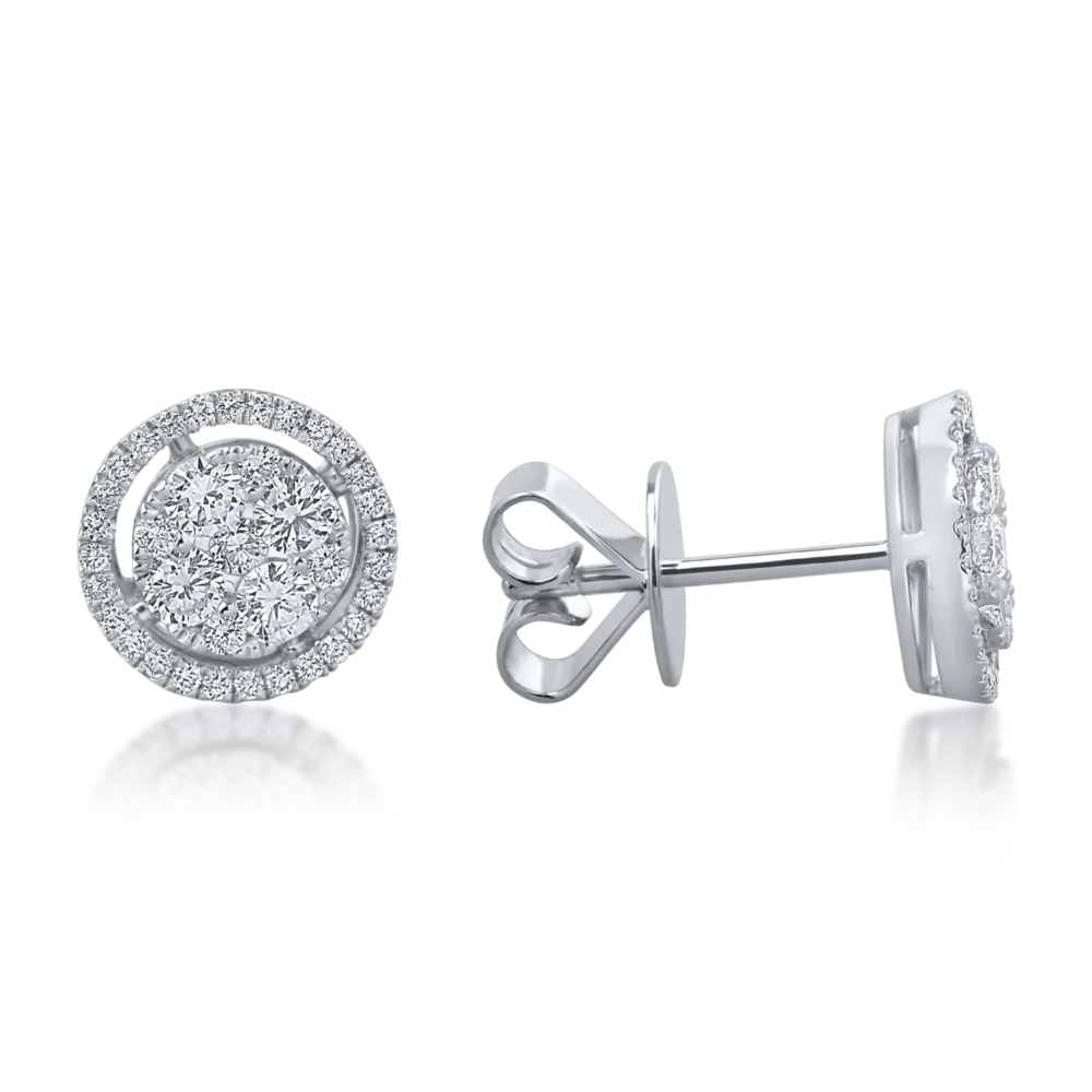 Cercei din aur alb cu diamante de 0.65ct - imagine 3