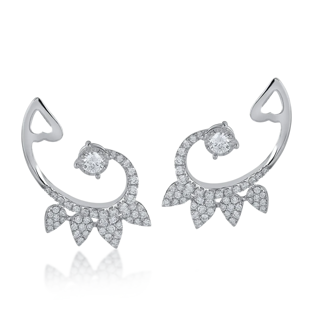 Cercei din aur alb cu diamante de 0.67ct - imagine 2