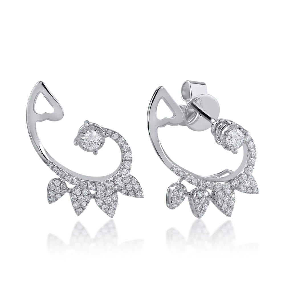 Cercei din aur alb cu diamante de 0.67ct