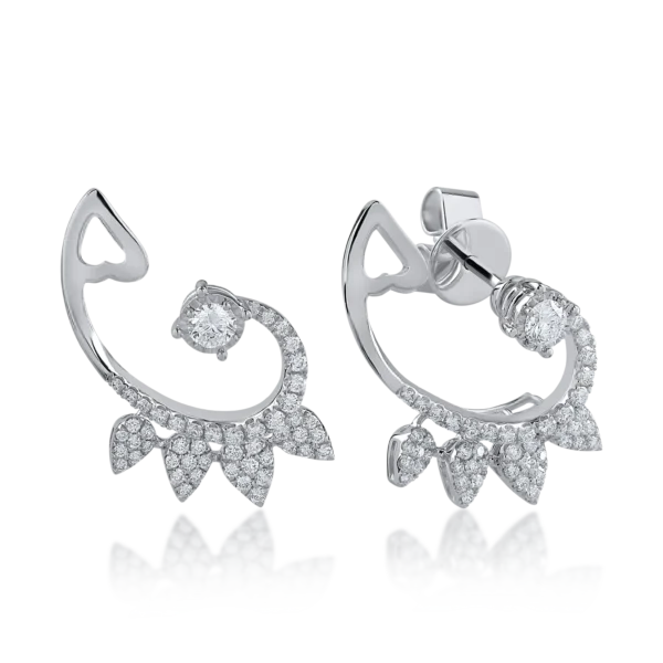 Cercei din aur alb cu diamante de 0.67ct