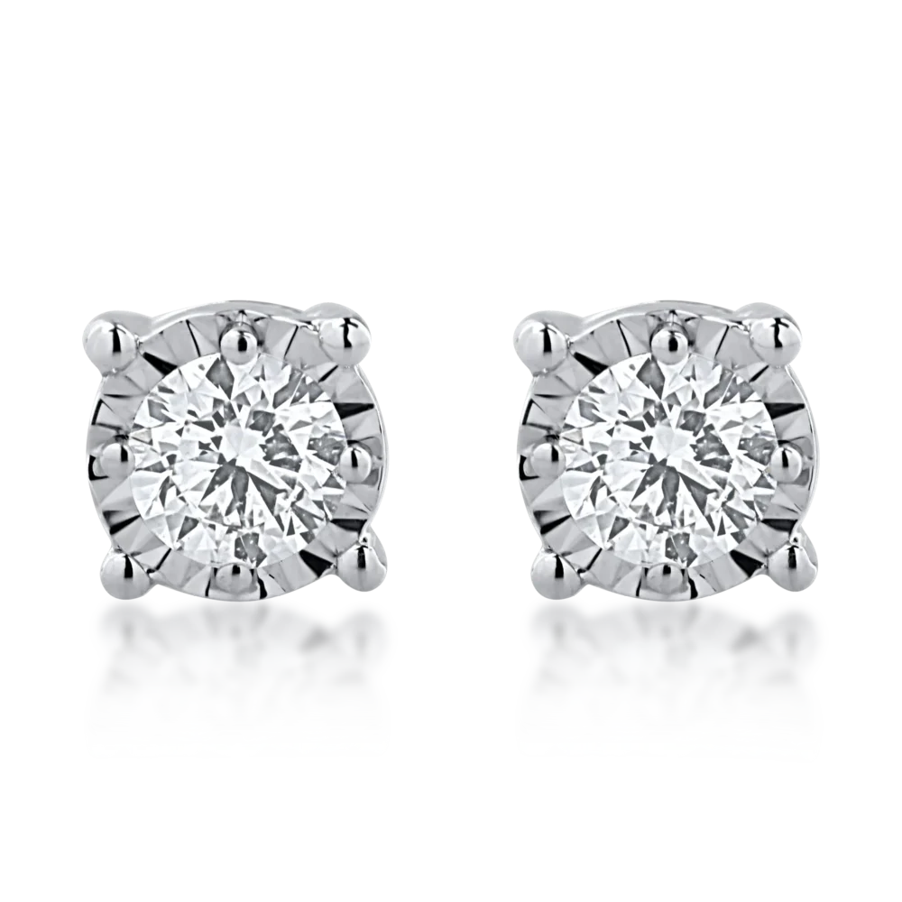 Cercei din aur alb cu diamante de 0.67ct - imagine 3
