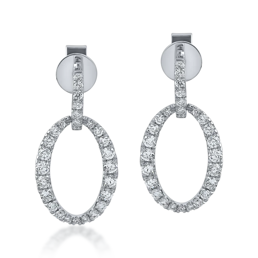 Cercei din aur alb cu diamante de 0.68ct - imagine 2