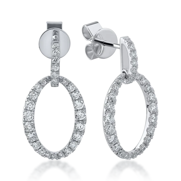 Cercei din aur alb cu diamante de 0.68ct