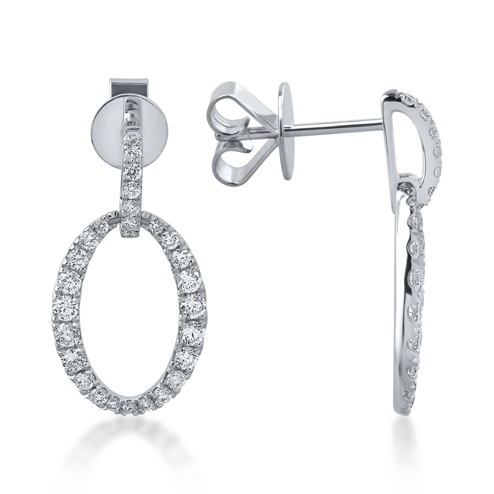 Cercei din aur alb cu diamante de 0.68ct - imagine 3