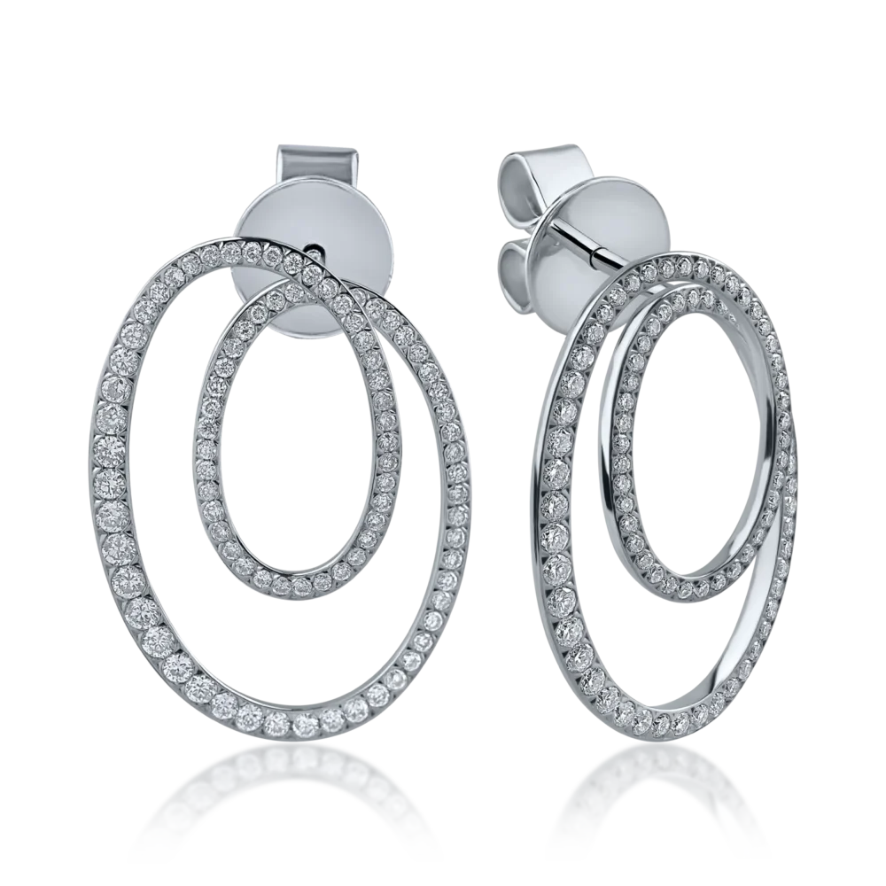 Cercei din aur alb cu diamante de 0.68ct