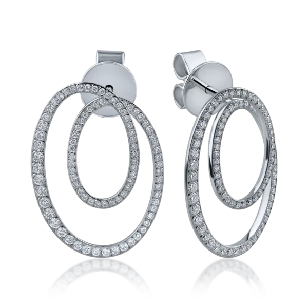 Cercei din aur alb cu diamante de 0.68ct