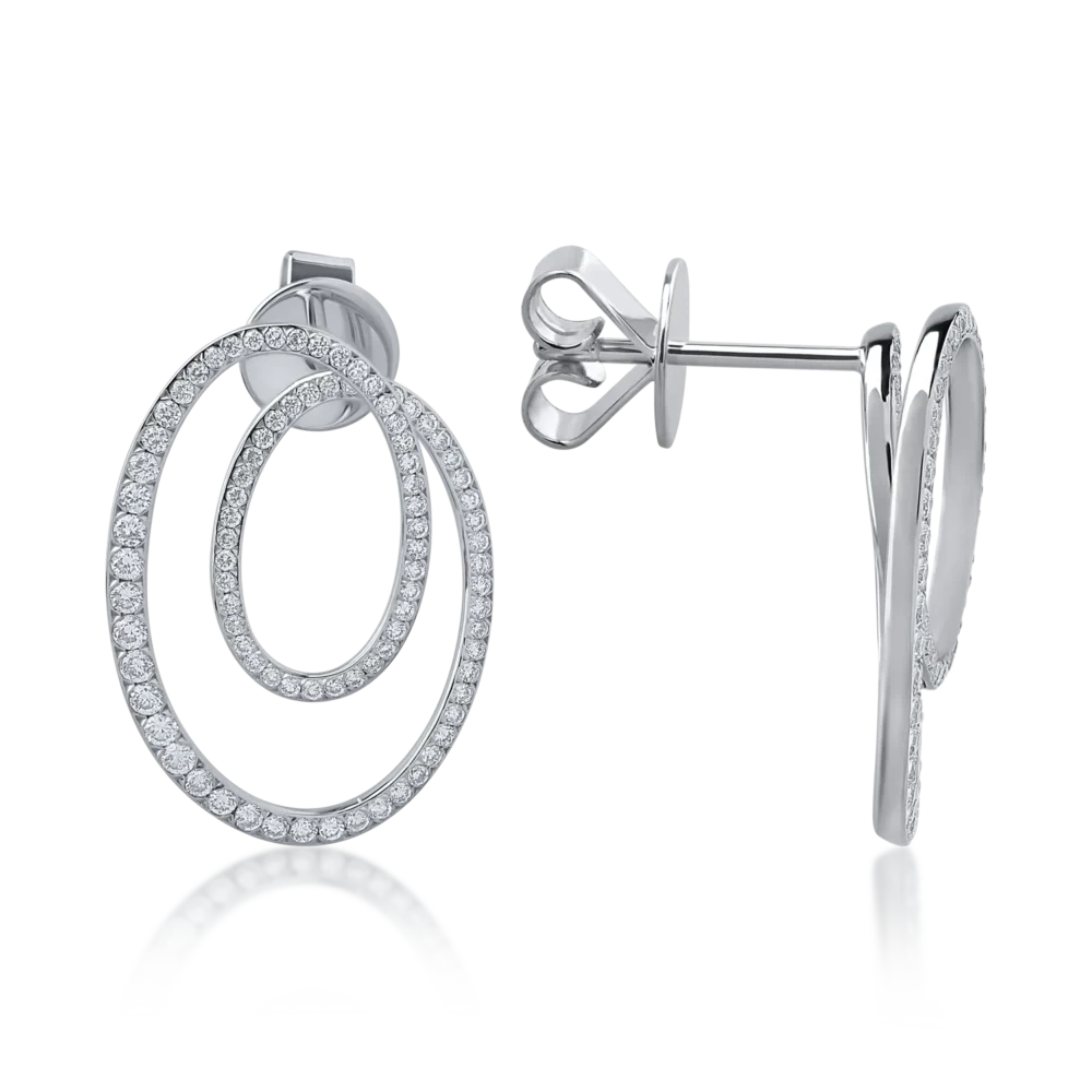 Cercei din aur alb cu diamante de 0.68ct - imagine 3