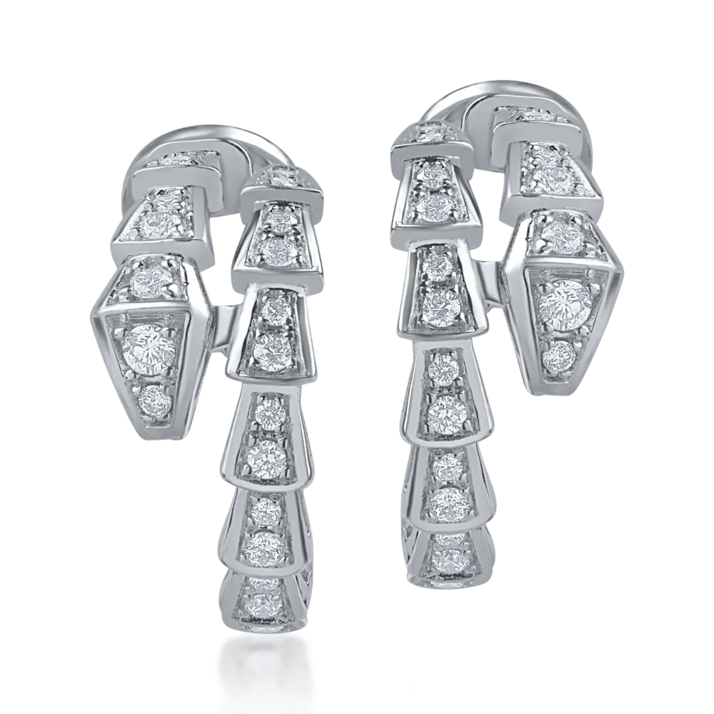 Cercei din aur alb cu diamante de 0.6ct - imagine 2