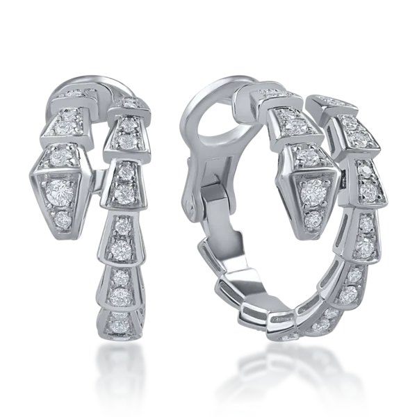 Cercei din aur alb cu diamante de 0.6ct