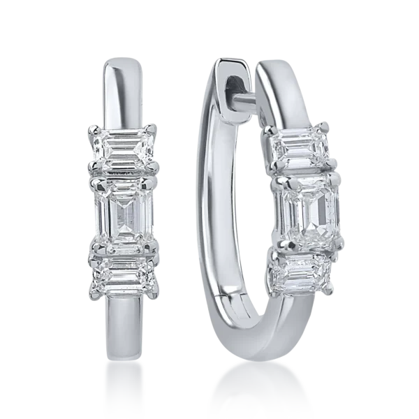 Cercei din aur alb cu diamante octogonale de 0.71ct