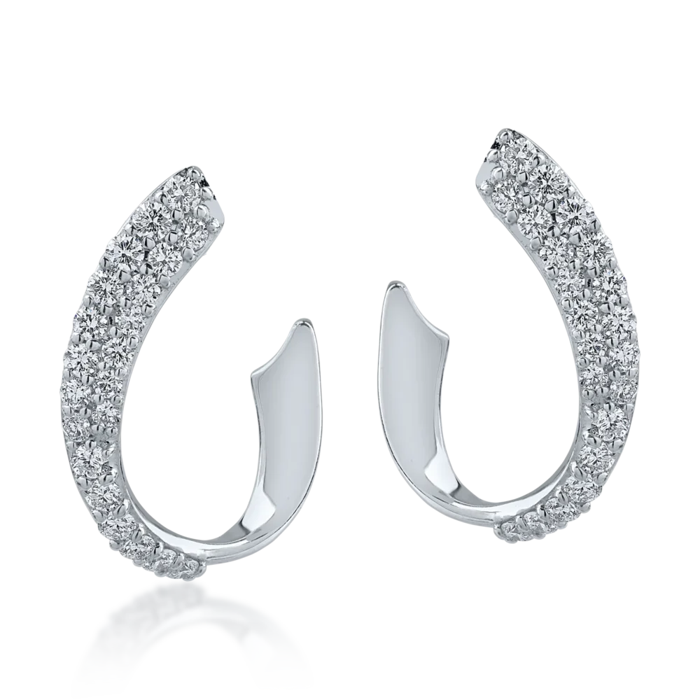 Cercei din aur alb cu diamante de 0.71ct - imagine 2