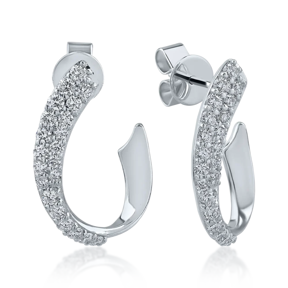 Cercei din aur alb cu diamante de 0.71ct