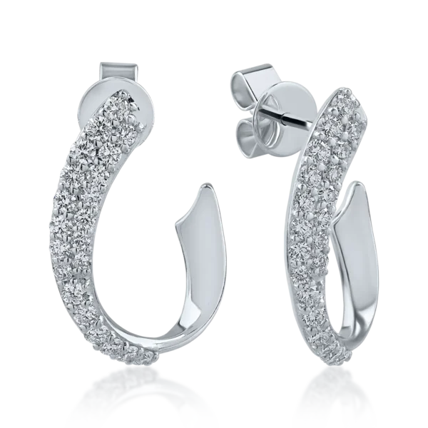 Cercei din aur alb cu diamante de 0.71ct