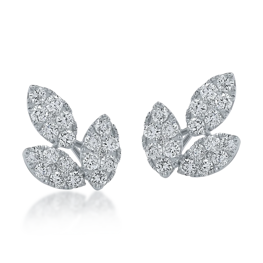 Cercei din aur alb cu diamante de 0.71ct - imagine 2