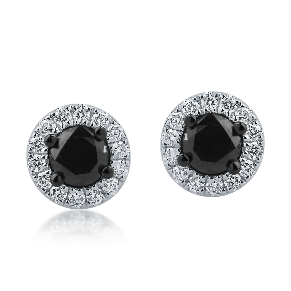 Cercei din aur alb cu diamante de 0.71ct - imagine 2