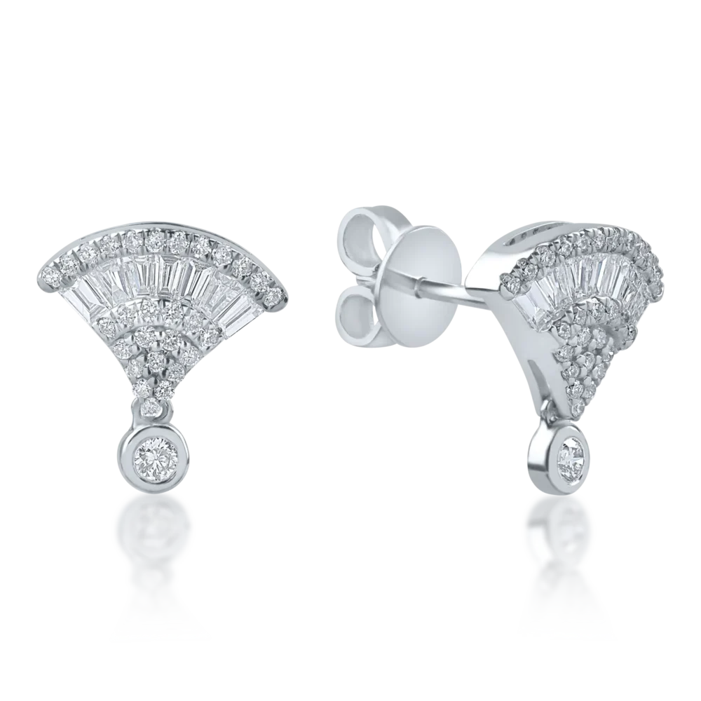 Cercei din aur alb cu diamante de 0.72ct