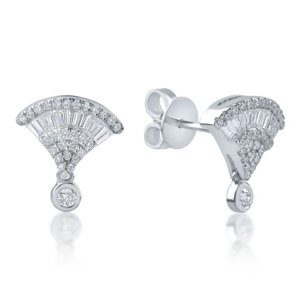 Cercei din aur alb cu diamante de 0.72ct