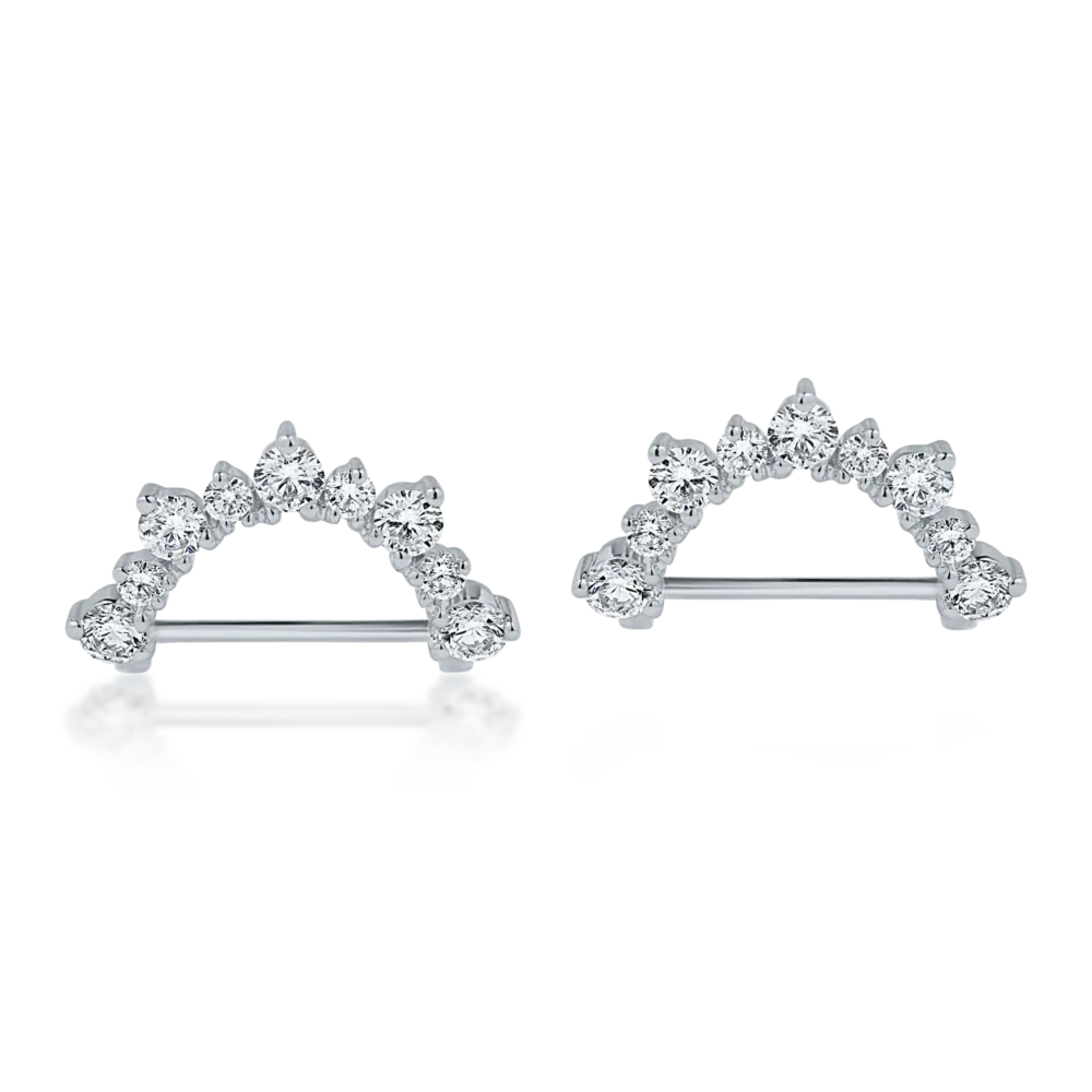 Cercei din aur alb cu diamante de 0.732ct - imagine 2