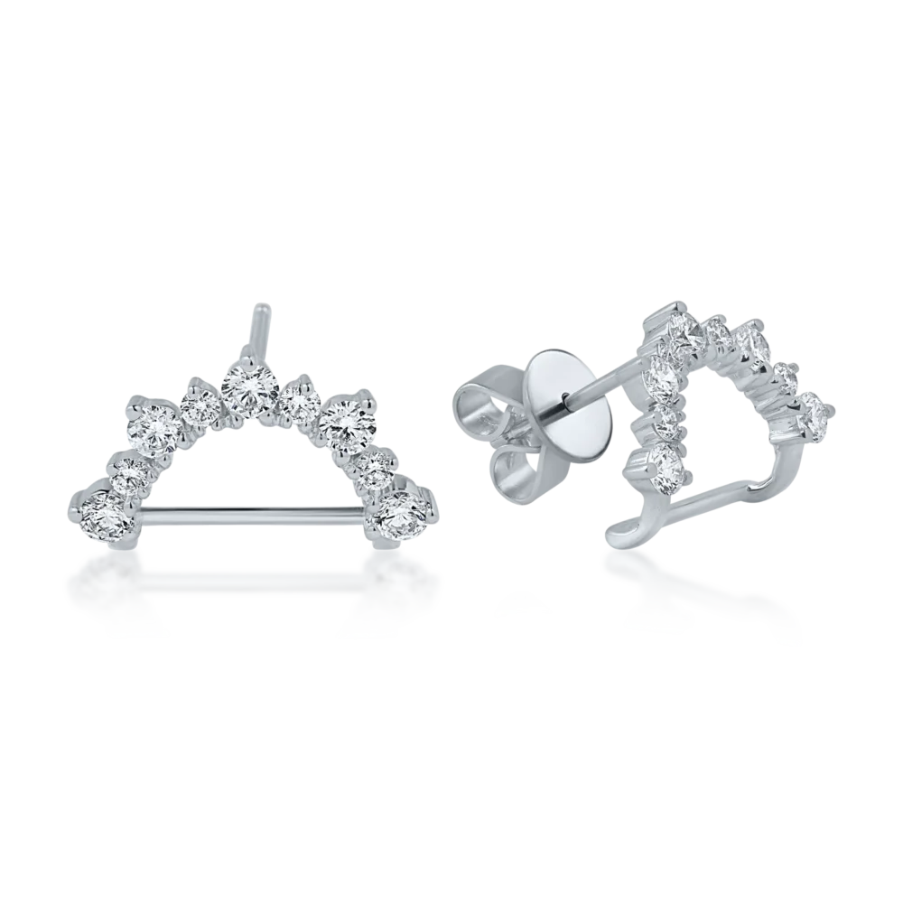 Cercei din aur alb cu diamante de 0.732ct