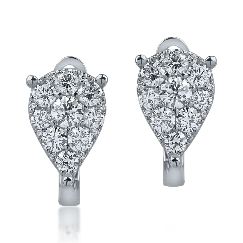 Cercei din aur alb cu diamante de 0.75ct - imagine 2