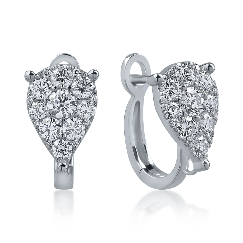 Cercei din aur alb cu diamante de 0.75ct