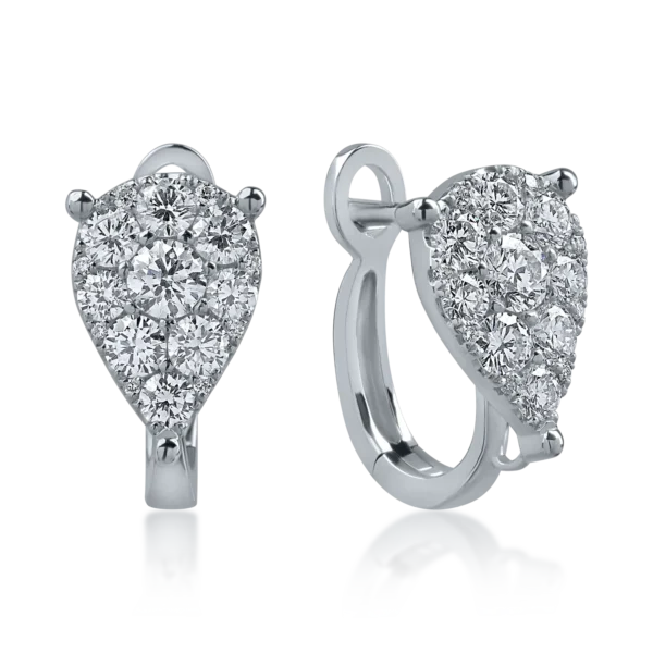 Cercei din aur alb cu diamante de 0.75ct