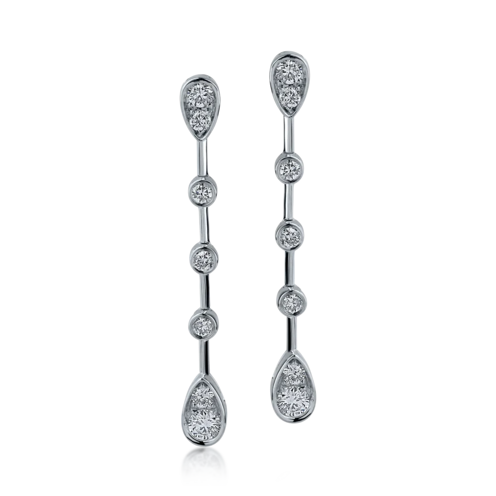 Cercei din aur alb cu diamante de 0.75ct - imagine 2