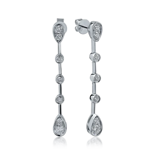 Cercei din aur alb cu diamante de 0.75ct