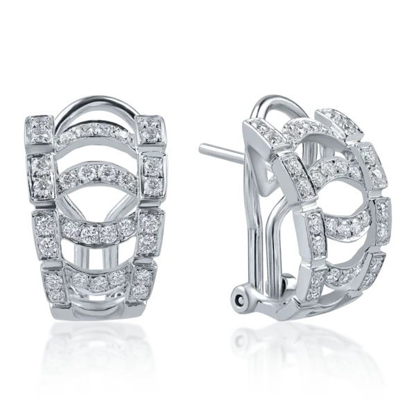Cercei din aur alb cu diamante de 0.77ct