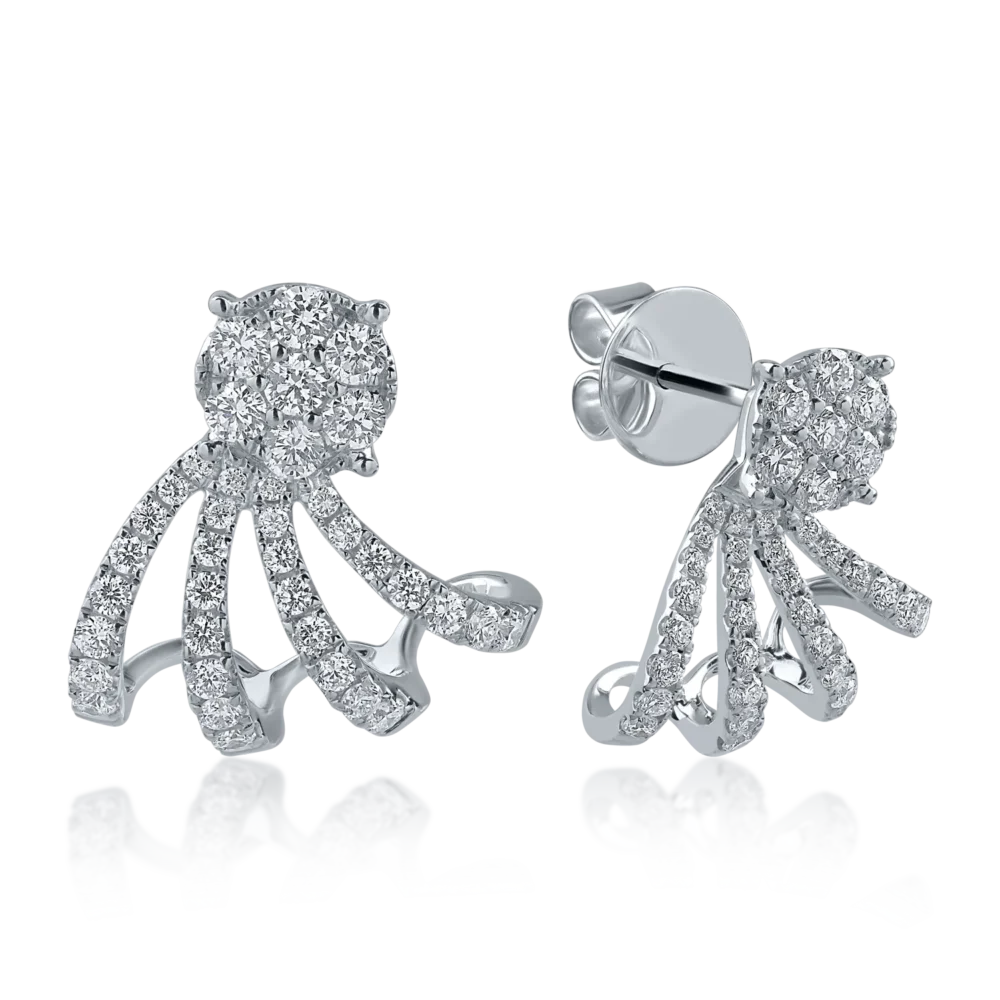 Cercei din aur alb cu diamante de 0.78ct