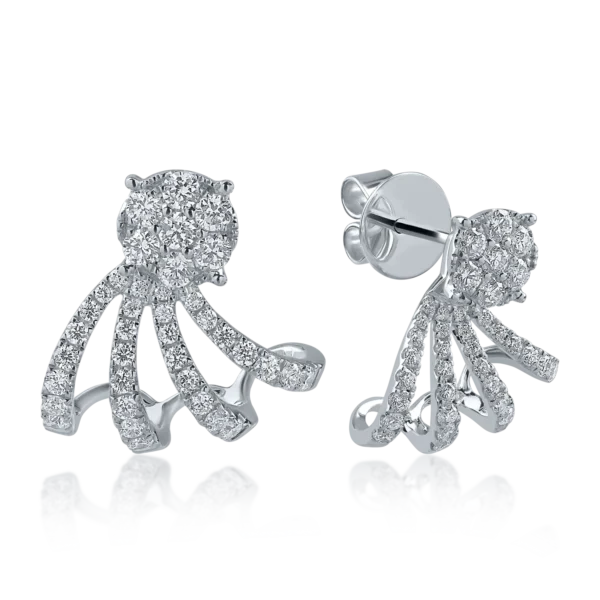 Cercei din aur alb cu diamante de 0.78ct