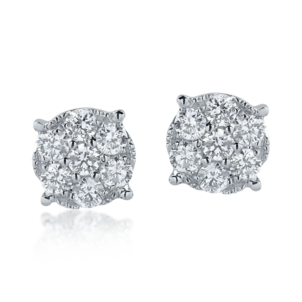 Cercei din aur alb cu diamante de 0.78ct - imagine 3